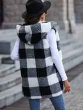 Plaid Hooded Vest with Pockets OutfitFlow